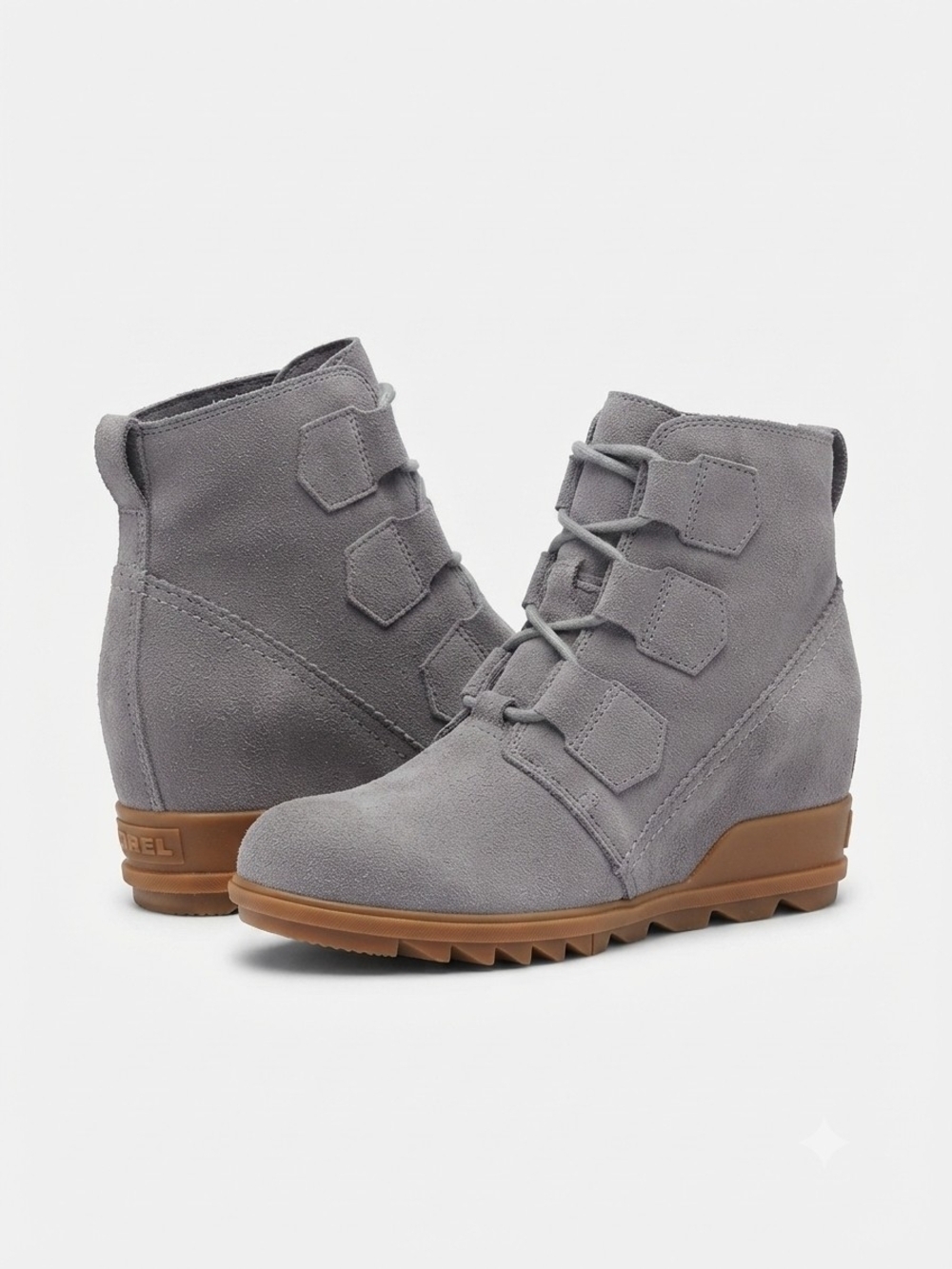 SOREL Joan of Arctic Wedge Gray Suede Boots Women's Size 7.5 EUC